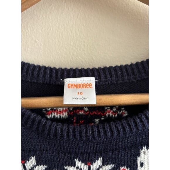 Gymboree Holiday Fair Isle Sweater Dress Bear Snowflake Girl 10 Winter Holiday - Picture 2 of 9